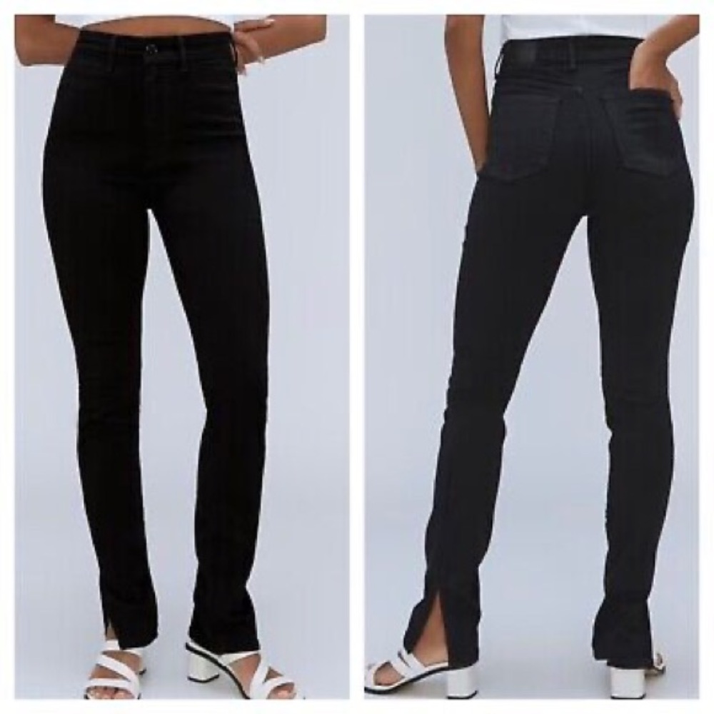 Everlane Way High skinny split hem jeans in black